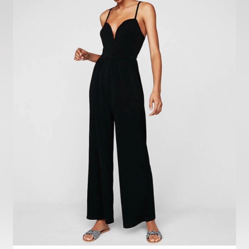 Express Elegant Black Spaghetti Strap Jumpsuit